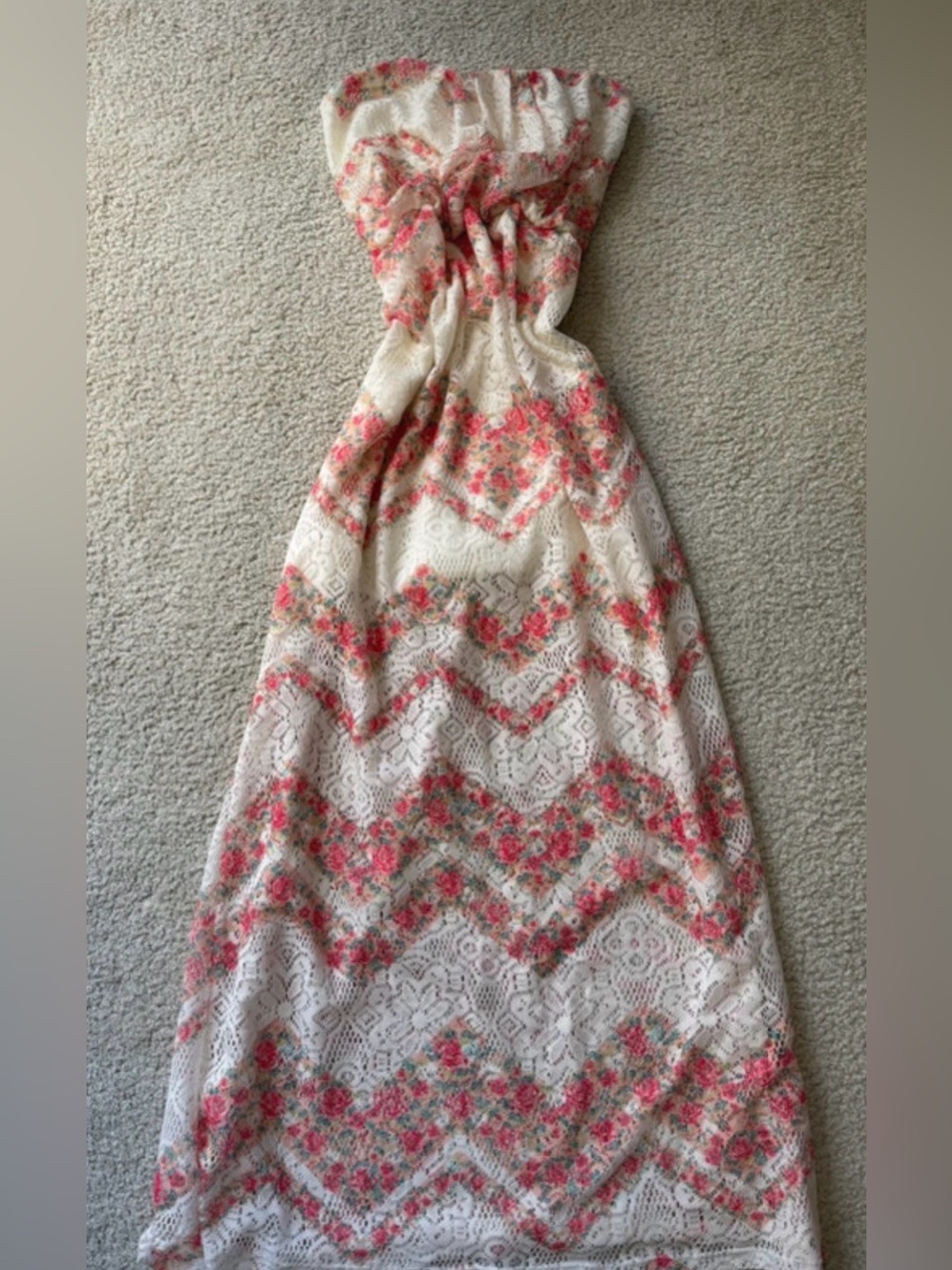 Tube strapless maxi dress by No Boundaries featuring a smocked bust and pink